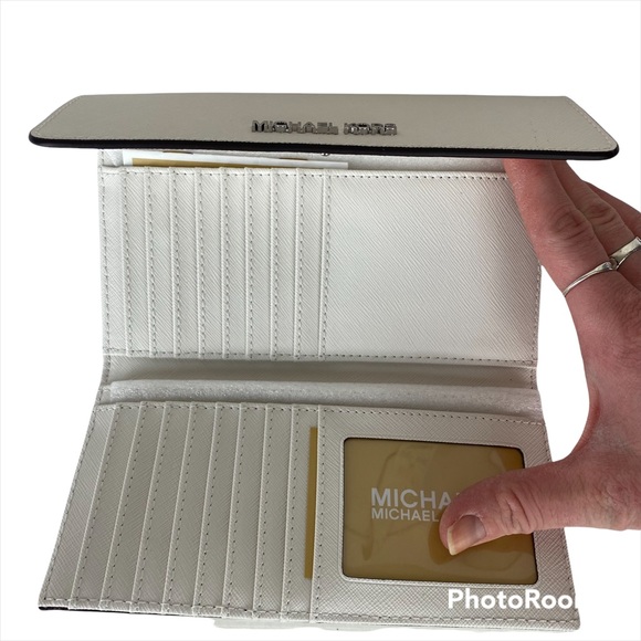 NWT Michael Kors Jane Pebble Leather Large Tote And Wallet Optic White - Picture 6 of 11